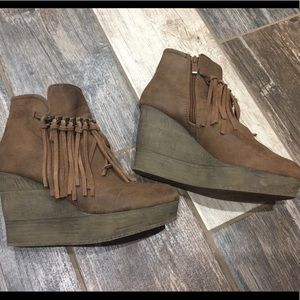 Sbicca Leather Fringe Bootie